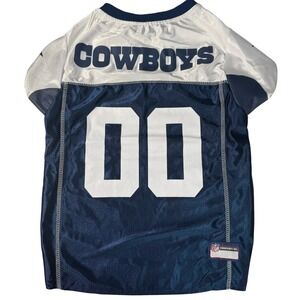 NFL Dallas Cowboys Pet Jersey XL Navy Blue White Mesh Dog Shirt